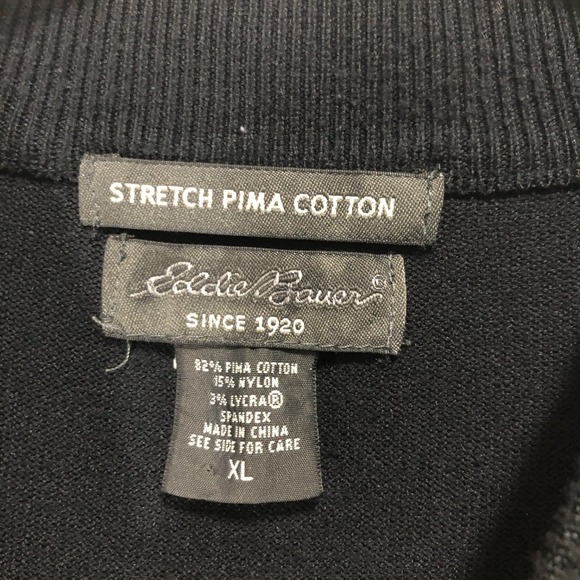 Eddie Bauer Pima Cotton Sweater Crew Neck Long Sleeve Black XL‎ - Picture 4 of 7